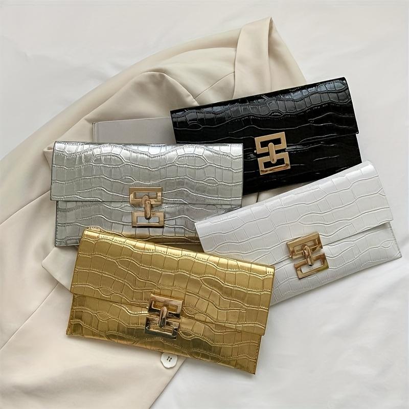 Handheld Bag Envelope Simple And Versatile Bag Dinner Crocodile Pattern Women'S Bag Wedding