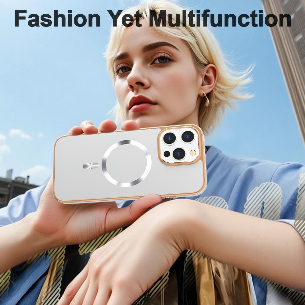For iPhone 16 Pro Magnetic Case Electroplating Anti-Drop TPU + PC Phone Back Cover