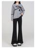 Spring Women's Plus Size Micro-Flare Elastic Jeans - Loose Slimming Split Cropped Pants for Petite