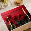 Red Rose Wooden Placemat With Cutlery Set For Romantic Table Setting Decorative Dinner Mat For Valentine's Day
