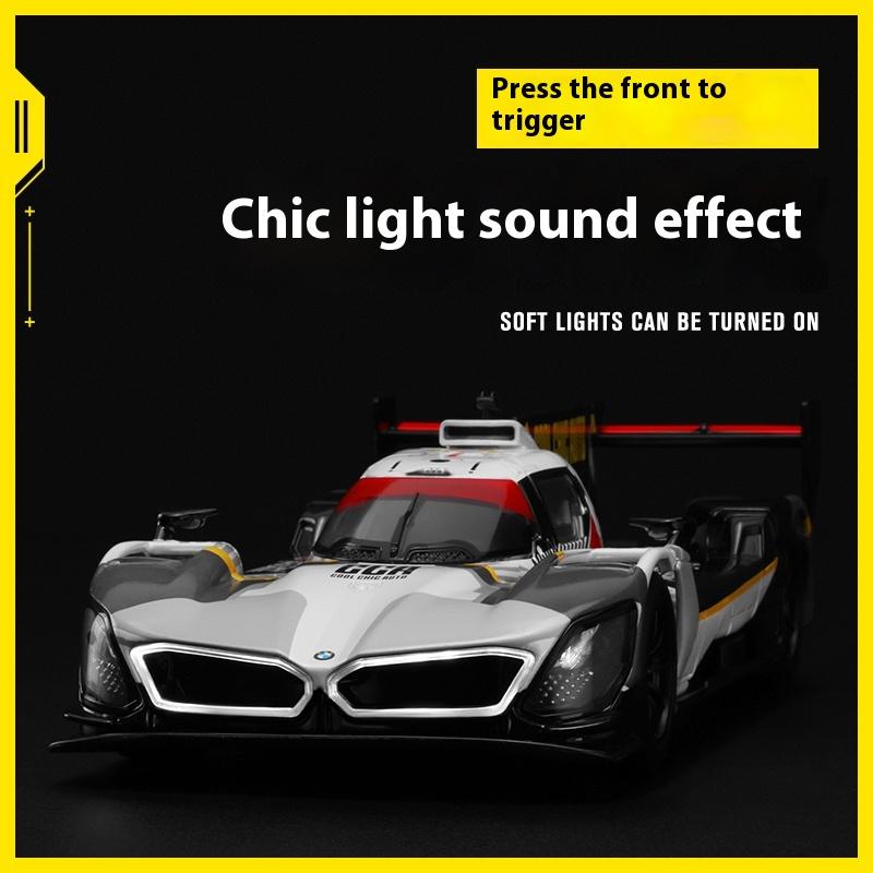 1/24 BMW M Hybrid V8 Super Racing Metal Die Casting Alloy Car Model Sound & Light Classic Trendy Collectible Ornaments Gift Boys