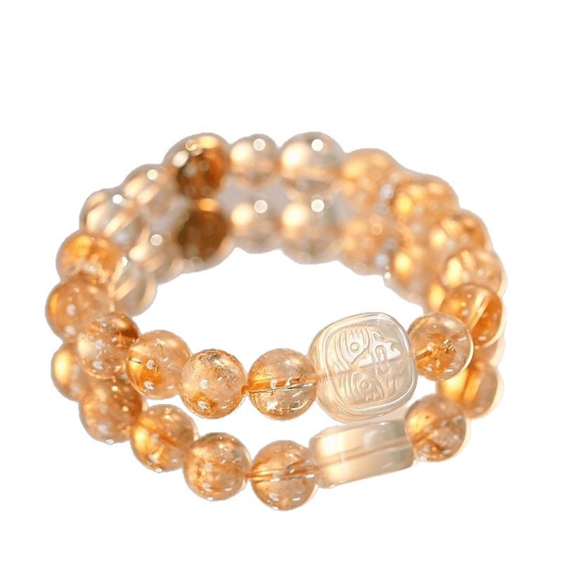 Kyushu Zhakiram Women's 2025 Yellow Tower Crystal Bracelet