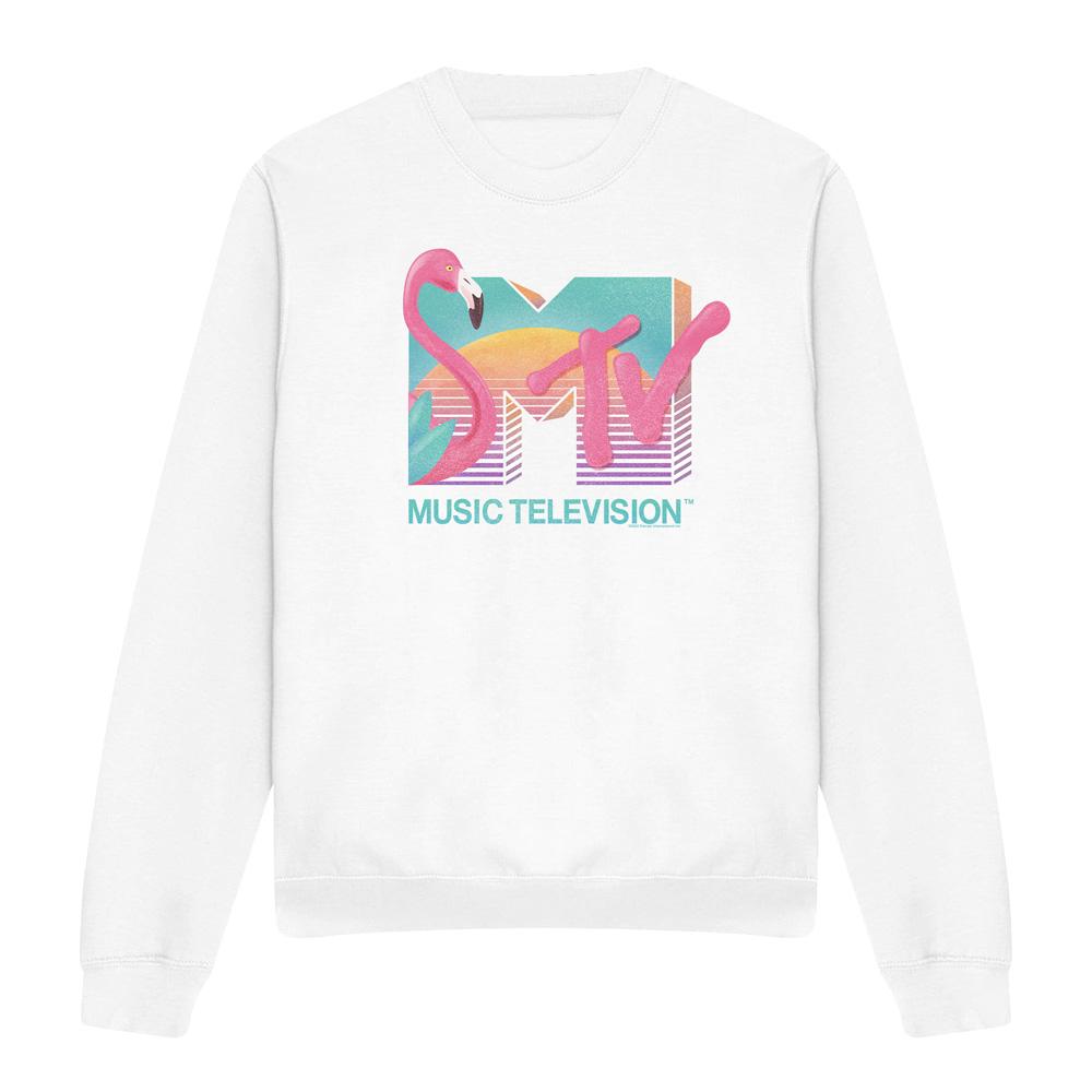 MTV Unisex Adult Flamingo Logo Sweatshirt