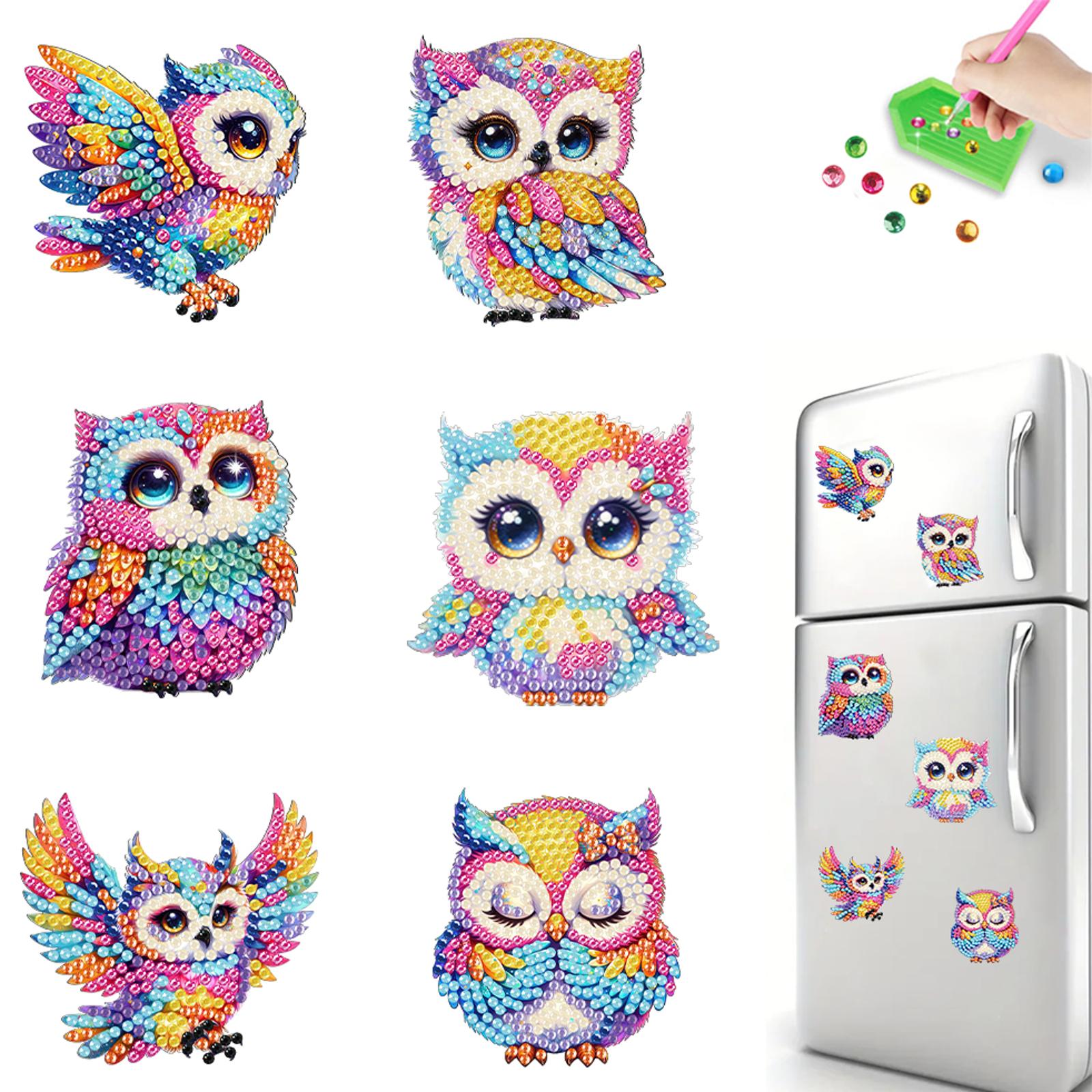 

6Pcs Diamond Painting Fridge Magnet Ghost Diamond Art Magnets Decals Diamond Painting Refrigerator Magnet for Car Mailbox Decor