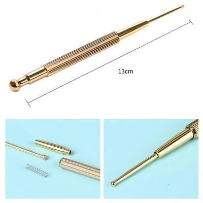 Stylo d'acupression en cuivre pur, bâton de massage élastique pour points d'acupuncture de l'oreille, améliore la vue, masseur de points d'acupuncture, détend le corps