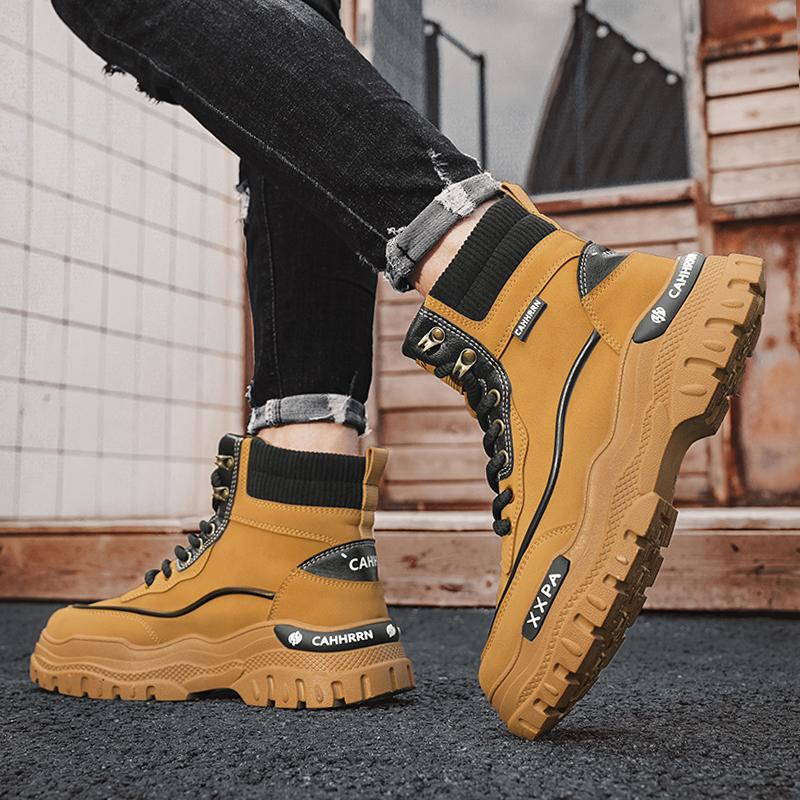 Fashion CYYTL Mens Winter Boots Ankle Casual Shoes Leather Cowboy Combat Tactical Motorcycle Chelsea Work Outdoor Hiking Designer Luxury