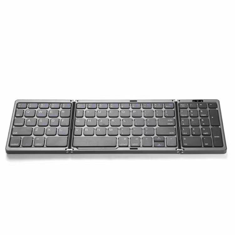 Tragbare dreifach faltbare Bluetooth-Tastatur für Mobiltelefon, Tablet & Laptop