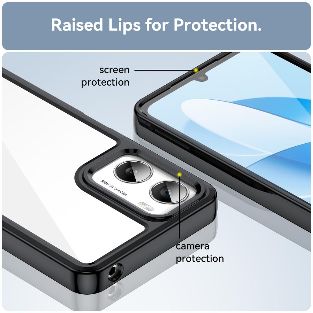 For Motorola Moto G06 Power 4G/Motorola Moto G06 4G Phone Case WANLONFENG XC Series TPU Acrylic Cover with Tempered Glass (Big Lens Hole)