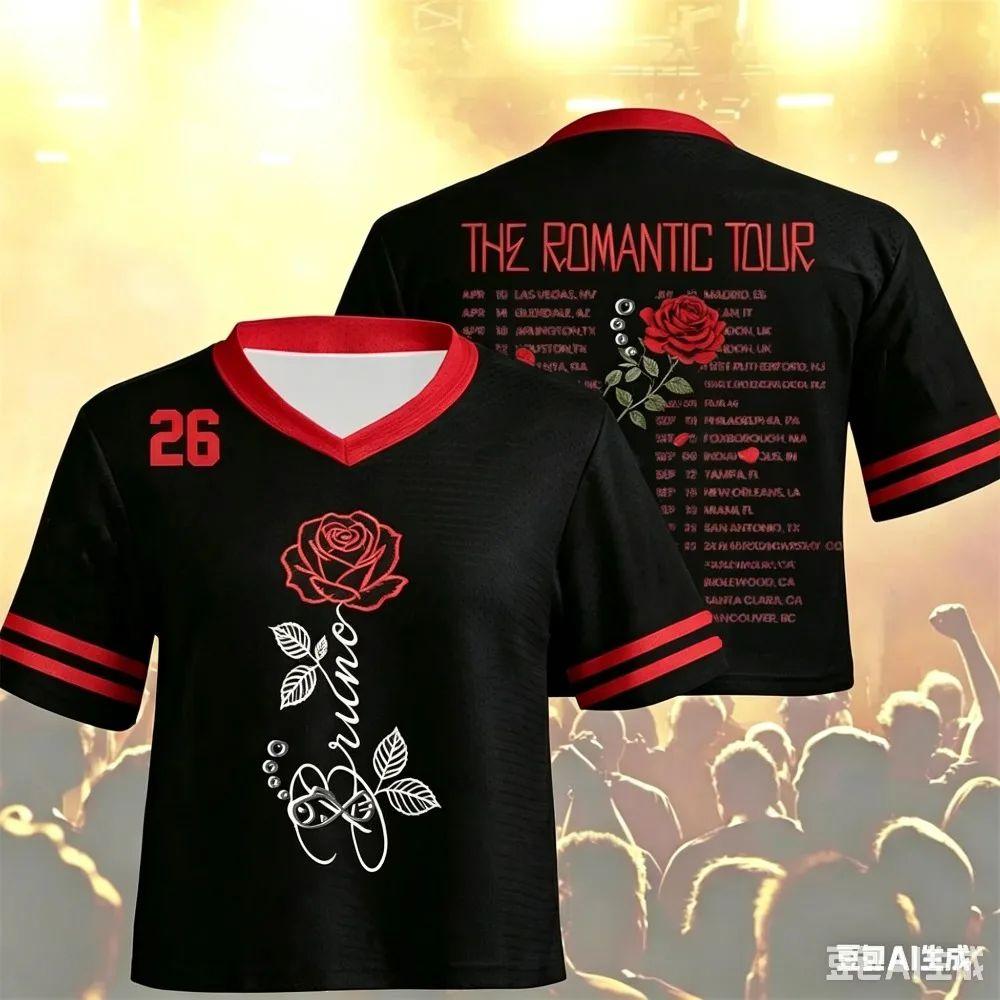 Das Romantische Tour Fußballtrikot Konzert T-Shirt Tour Merch Popmusik Fan Geschenk Mode Kurzarm Oberteil Sommer Herren Damen T-Shirt
