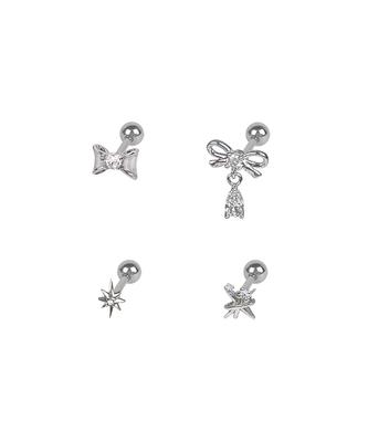 Vvv [Set] Cubic Ribbon Drop Piercing