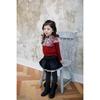 Girls' Thickened Lace Beaded Warm Fleece-lined Winter T-shirt