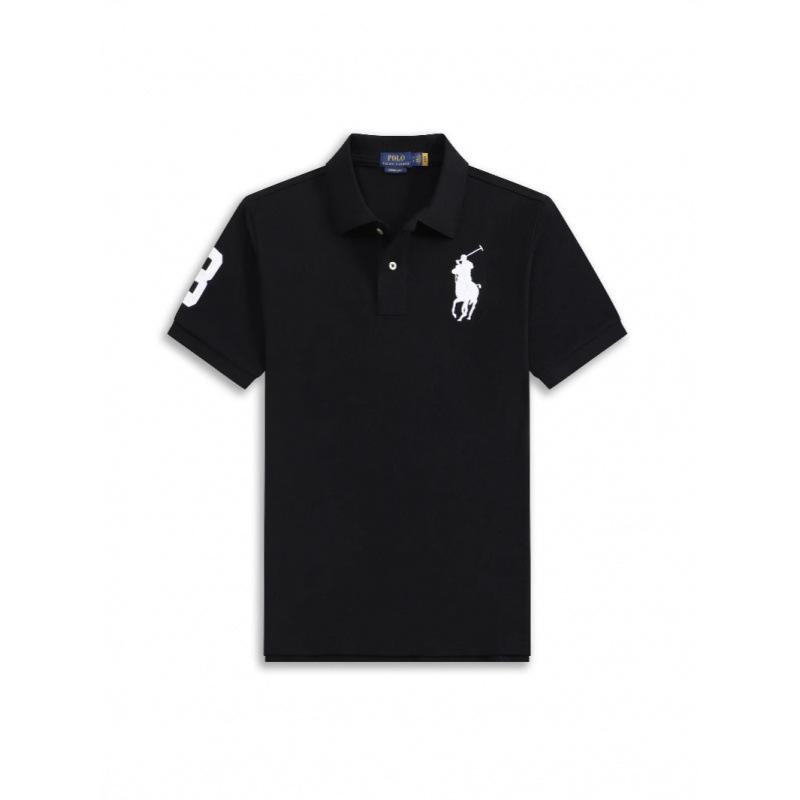 Camisa Polo Masculina com Bordado Big Pony Verão Manga Curta Camiseta Business
