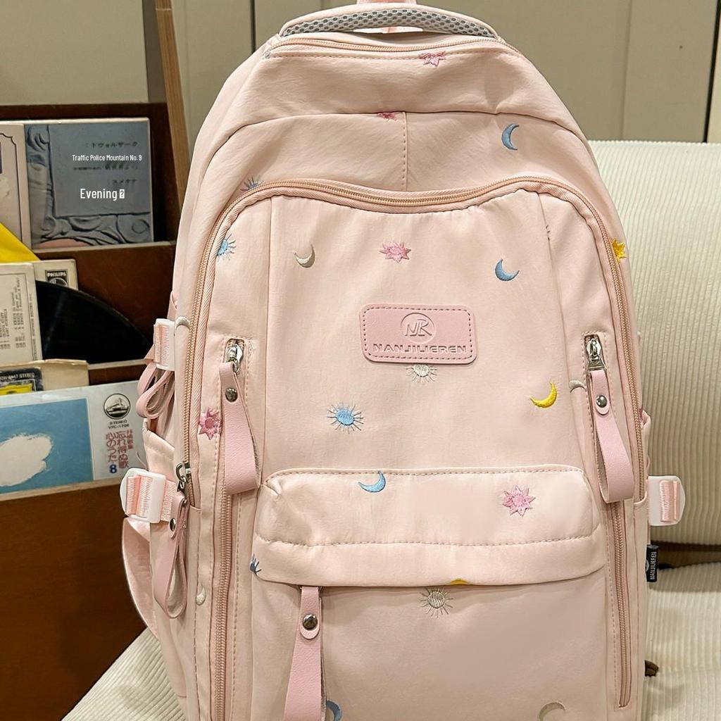 Ultralight, Large Capacity Waterproof Backpack for High School Students - Fashionable Embroidered Design