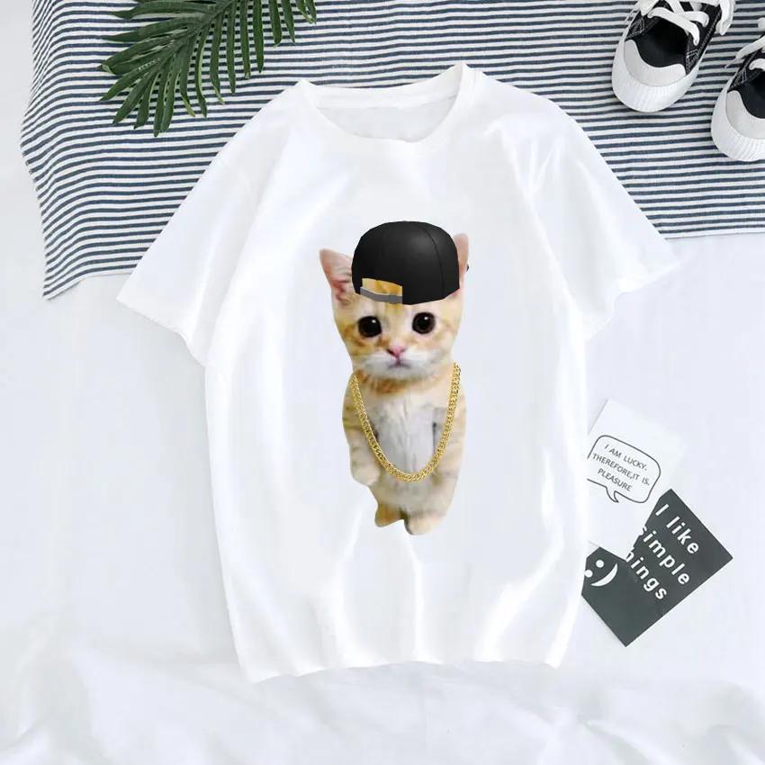 El Gato Meme Sad Crying Cat Munchkin Kitty Meme Print T Shirt Male  T-shirts Men Oversized Tees Harajuku Streetwear