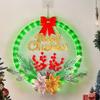 2025 LED Christmas Wreath Hanging Decoration with 8 Light Flashing Functions & Timer LED String Lights Home Window Ornament Lamp