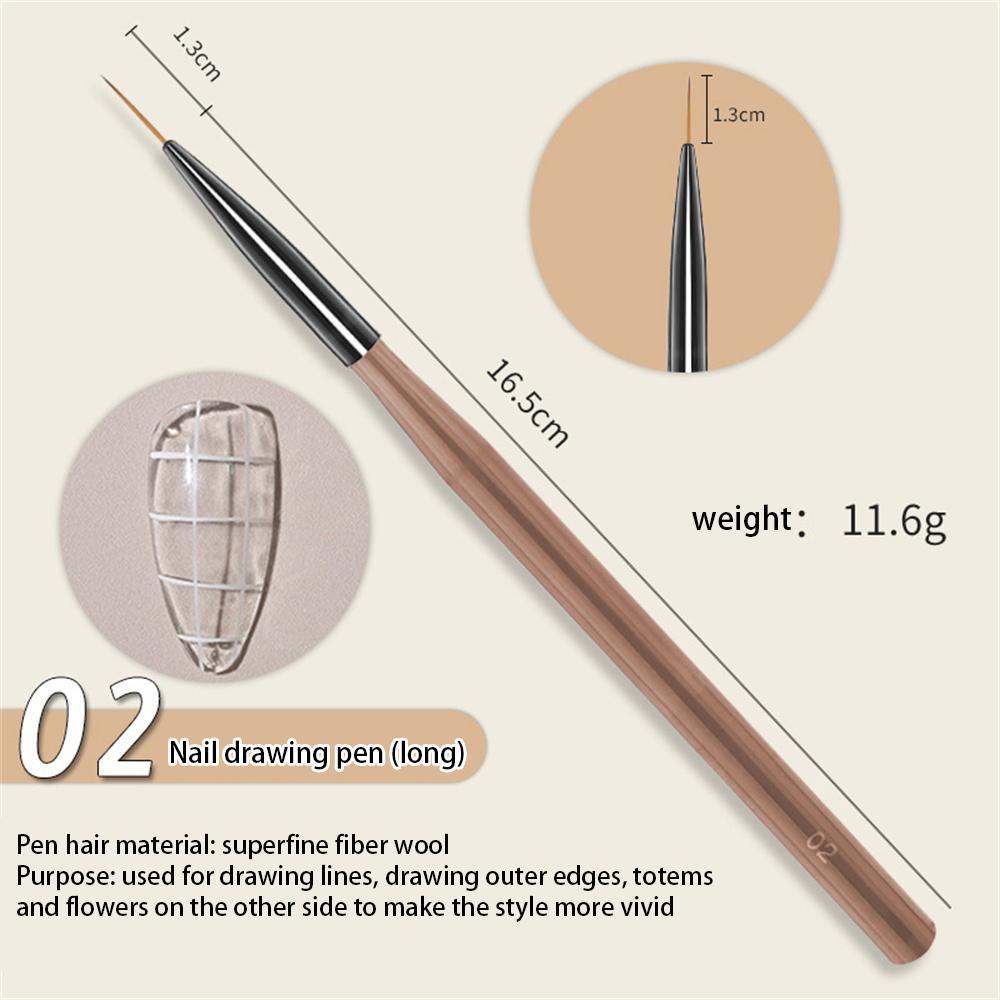 French Stripe Nail Art Liner Pinselspitzen Ultradünner Strichzeichnungsstift UV-Gel Malpinsel Maniküre-Werkzeuge