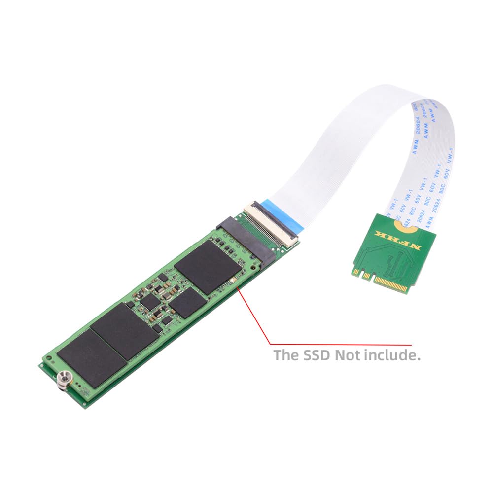 Cablecc NGFF 2280 2230 Male To NVME Female Extension Cable for Laptop Mainboard SSD A+E-Key M-Key