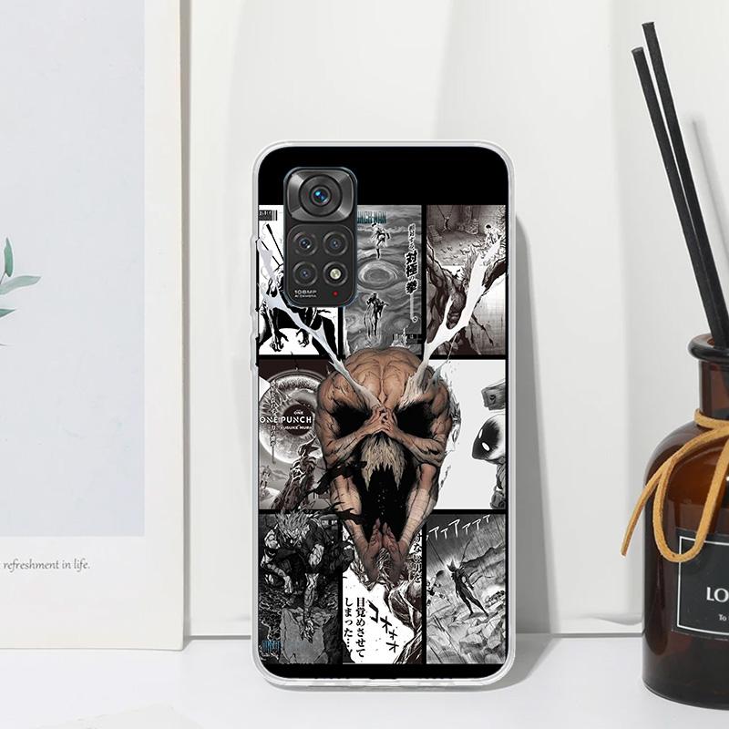 One P-Punch-Man Garou Phone Case For Xiaomi Redmi Note 15 13 14S 14 Pro Plus 12S 11S 10S 12 11E 10 11T Art Fundas Back Cover Red