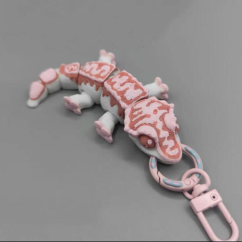 3D Printed Mini Eyelash Horns, Gecko Keychain, Home Decor, Handicrafts, Jointed, Movable, Bag Charm