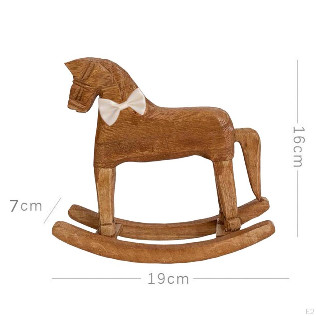 Wooden Rocking Horse Decor Figurine Gift Craft, Home Decor, Rustic Desktop Ornament