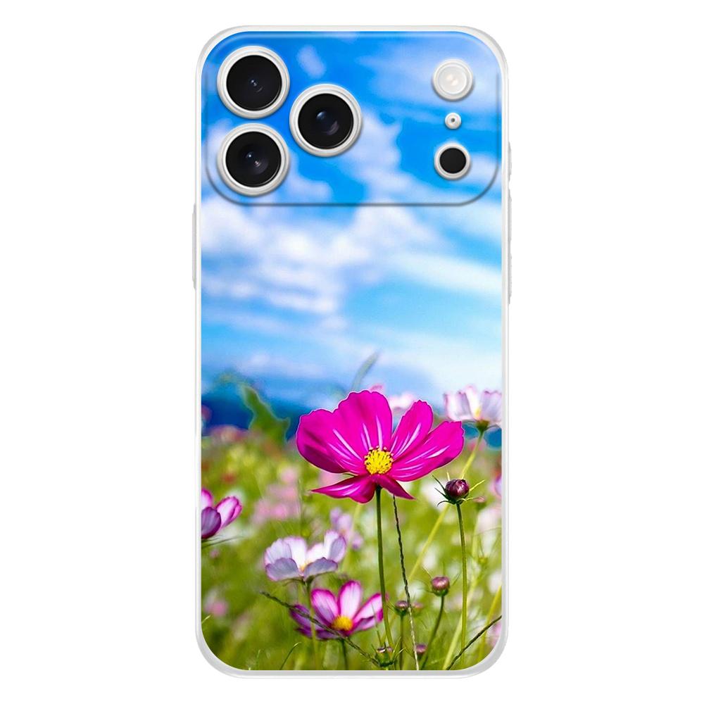 Soft Clear TPU Phone Case For iPhone 17 Air 16E 16 11 15 14 Pro MAX 12 13 7 8 Plus SE Easter Cover Summer Colorful Flower