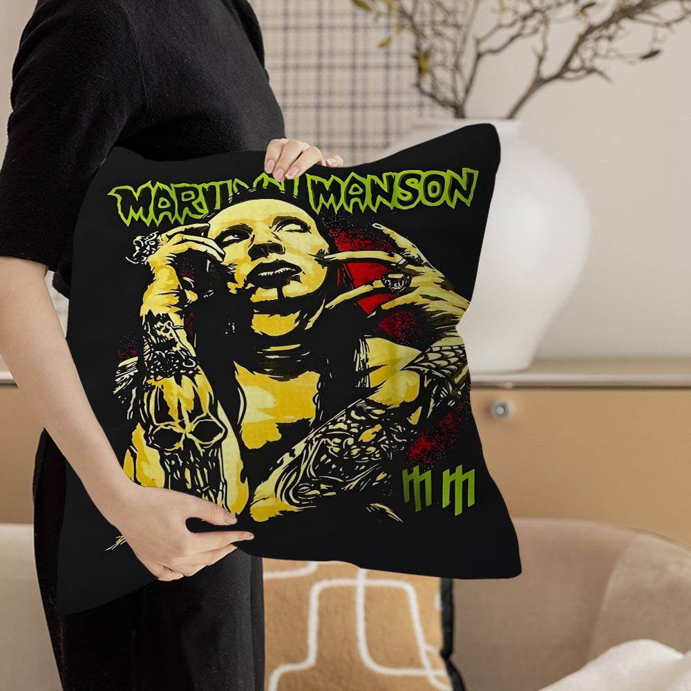 Singer Marilyn Manson Personalized Picture Text Home Decorative Pillows Household Gifts Xcm