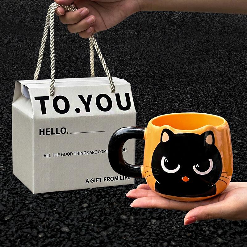 Drinking cup girls creative cat couple cup home mug male office ceramic breakfast cup