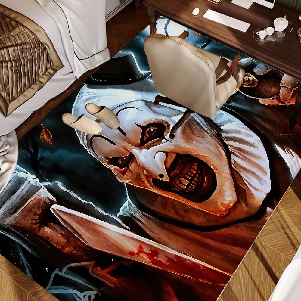T-Terrifier 3 Horror Clown Movie Floor Mat Cheaper Anti-slip Modern Living Room Balcony Printed Bedside Mats