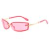 Occhiali da Sole Y2K Senza Montatura Stile Rettangolare Moda Popolare Donna Uomo Tonalità Quadrati Occhiali da Sole per Femmina Maschio Oculos Montatura in Metallo