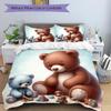 3pcs Anime Teddy Bear Bedding Set - Includes One Quilt Cover and Two Pillowcases (No Core) - Perfect for Bedroom and Guest Room Decoration,