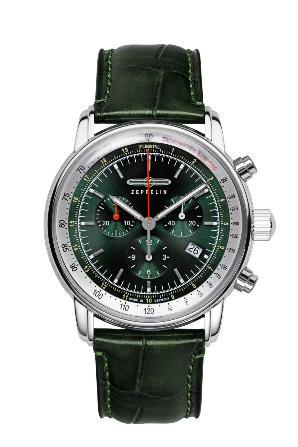 

ZEPPELIN Men s Watch, LZ14 Marine, 8888-4, Quartz Movement, 5 ATM Water Resistance, Mineral Glass, Green Dial, Stainless Steel [Parallel Import]
