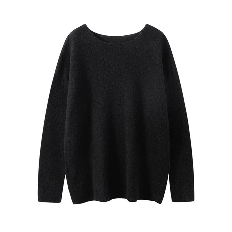 2026 Women's One-Shoulder Cashmere Sweater: Winter Warm, Loose, Slimming Solid Color Base Layer.
