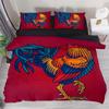 Chicken Duvet Cover King Queen Size Watercolor Rooster Bedding Set for Kids Teens Adults Farm Animal Polyester Comforter Cover