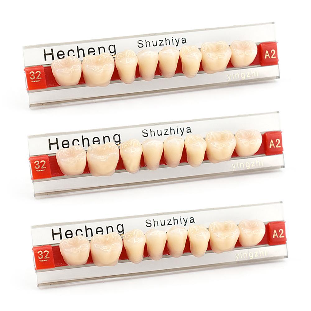 Artificial Tooth Acrylic Resin Temporary False Teeth Upper Lower Denture Halloween Horror Prop For Women And Men