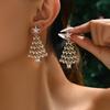 Rhinestone Christmas Tree Earrings - Festive Dangle Jewelry