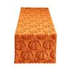 Embroidered Pumpkin Quilted Table Runner with Three Dimensional Stitching for Dining Table Party Decoration Fabric Covering