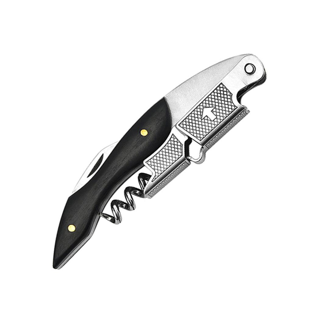 Professional Waiters Corkscrew,Wine Key with Ergonomic Wood Grip, Beer Bottle Opener, and Foil Cutter