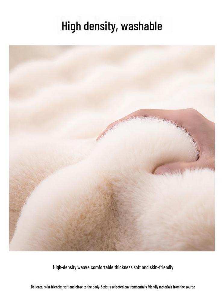 High-Grade Irregular Velvet Carpet: Cream Style for Bedroom, Living Room, or Bay Window