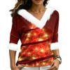 Weihnachts-V-Ausschnitt-Oberteil mit elegantem Schnitt für Party, Date und den Alltag