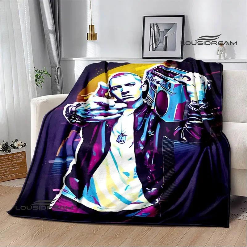 Eminem Hip -hop Singer Printing Blanket Warm Blanket Flannel Blanket Picnic Blanket Blankets for Beds Birthday Gift