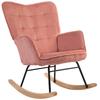 Rocking Chair, Relax Chair, Rocking Armchair, Load Capacity Up To 120 Kg, Polyester, 98 X 71 X 101 Cm, Pink