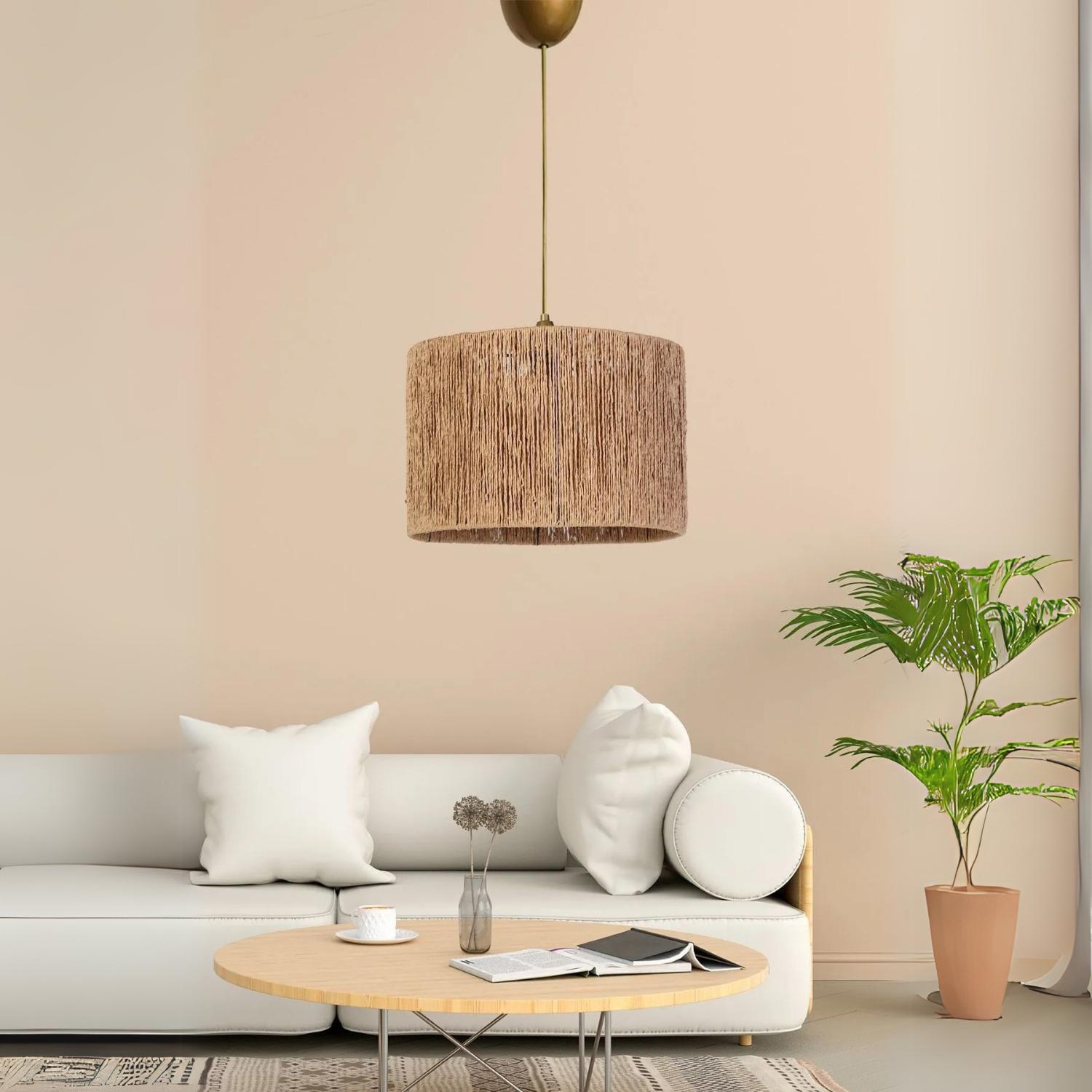 

Roue Pendant Chandelier Wicker 60 cm бежевий