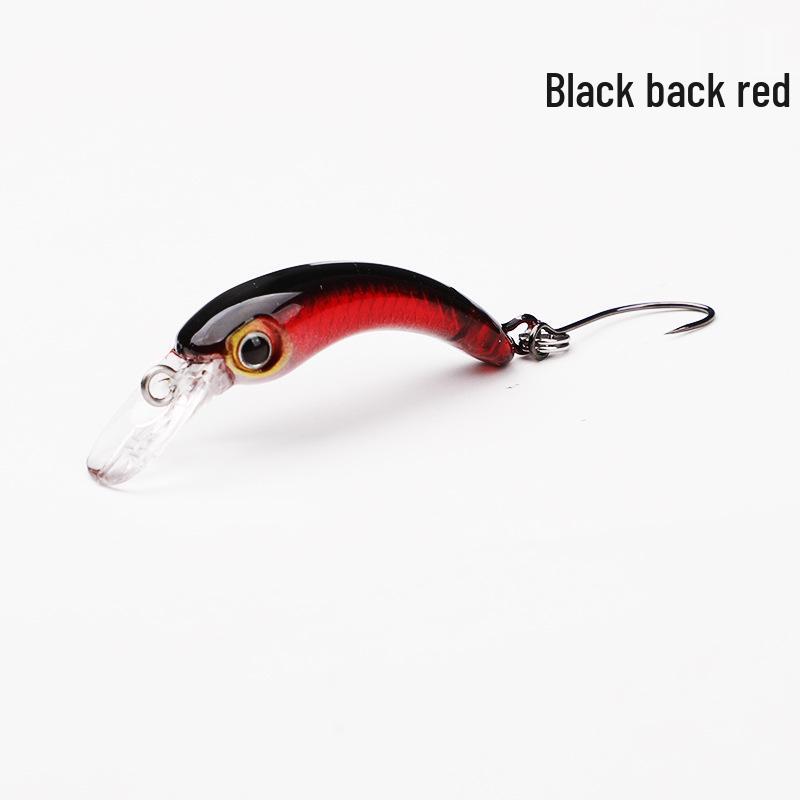 

Воблер-миноу 3,7 см с одинарным крючком и большим глазом, черный никель