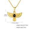 Retro Punk Egyptian Eagle Necklace Women Stainless Steel Black Onyx Stone Horus Falcon Pendant Vintage Hip Hop Jewelry