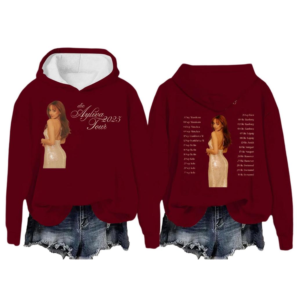 Women's Fashion Casual Long Sleeve Loose Printed Pullover Sports Long Sleeve Hooded Sweatshirt