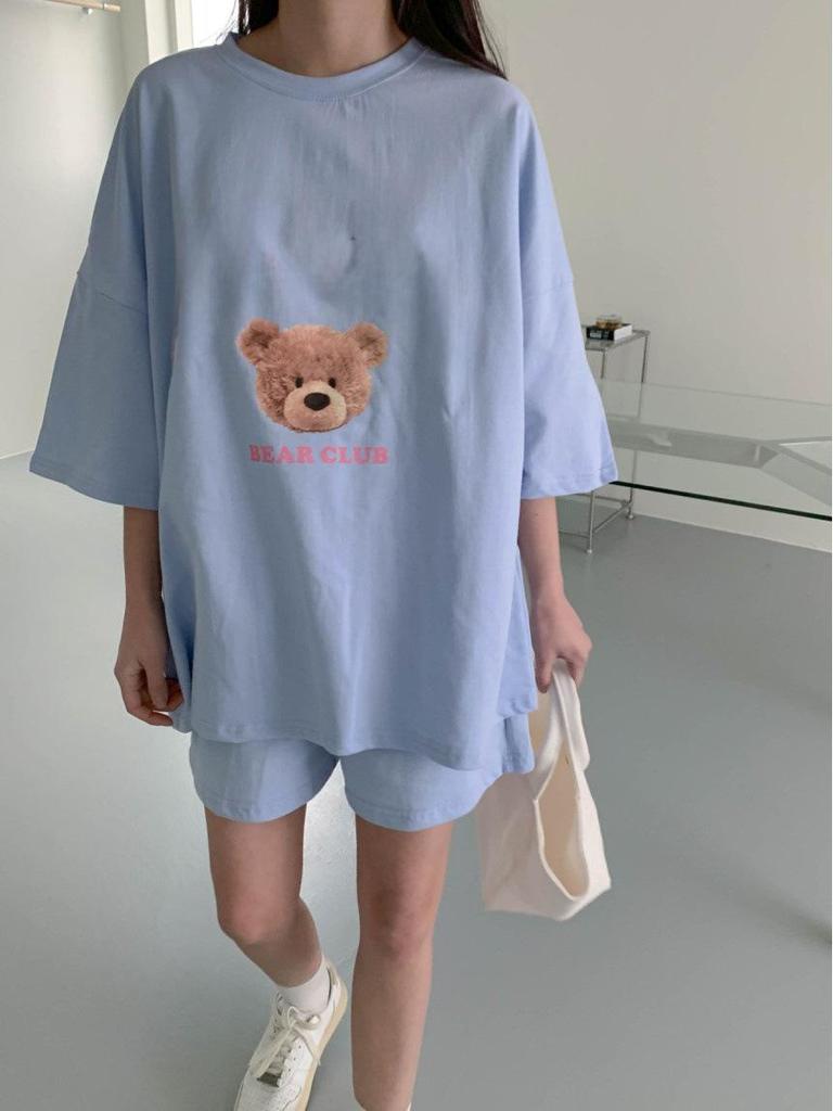 2024 Summer Women's Sporty Casual Short-Sleeved Shorts Set In Trendy Small Fragrance Style