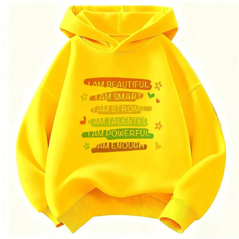 Trendy Letter Print Hoodie for Kids, Casual Clothes for Girls