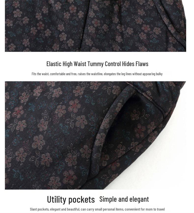 Mom's Cotton Velvet Thick Warm Winter Pants for Elderly Women