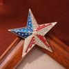 European and American flag five pointed star brooch, niche design sense, star brooch, shirt jacket collar pin accessory, new chest flower