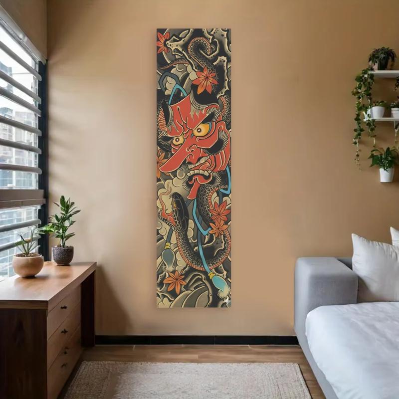 Japāņu Oni Hannya Čūskas Vertikāla Sienas